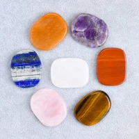 7 pcs big size natural 7 colors chakra minerals crystal palm massage energy stone spa reiki healing jade massager health