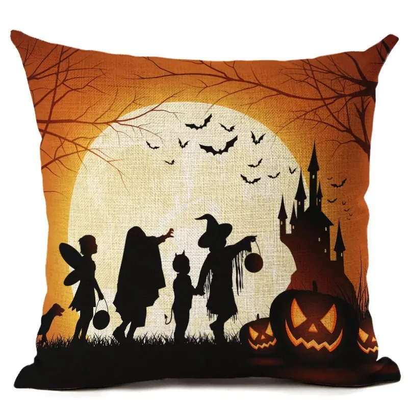 

Halloween Cushion Cover Halloween Printing Decorative Pillowcase Halloween night sceneThrow Pillow Case Cushion Cover 45*45cm