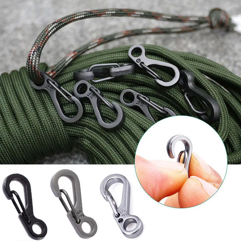 

2 Pcs/set Carabiner Snap Clip Hook Aluminium Alloy D Ring Shape Keychain Climbing Hanging Buckle For Camping Hiking Whstore