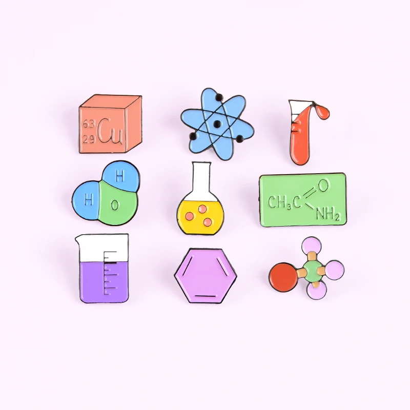 Science Lab эмалированные булавки шейкер химически молекулярная структура