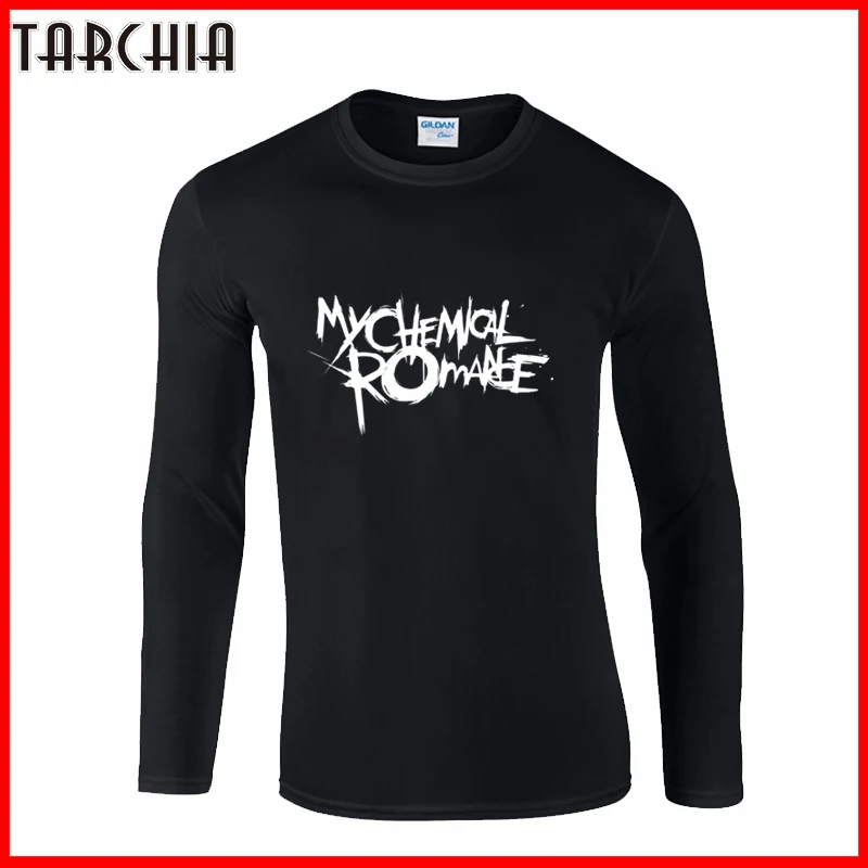 TARCHIA Brand Eur Size Free Shipping Long Sleeve Tee Punk Band My Chemical Romance Print Men's T-Shirt 100% Cotton Plus Homme | Мужская