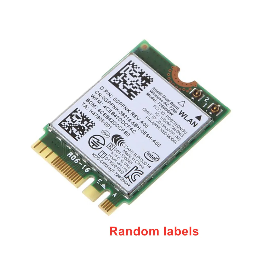 

Intel 7260NGW 802.11AC NGFF/M.2 Wifi + Bluetooth BT 4,0 WLAN Card 300 / 2,4 /5