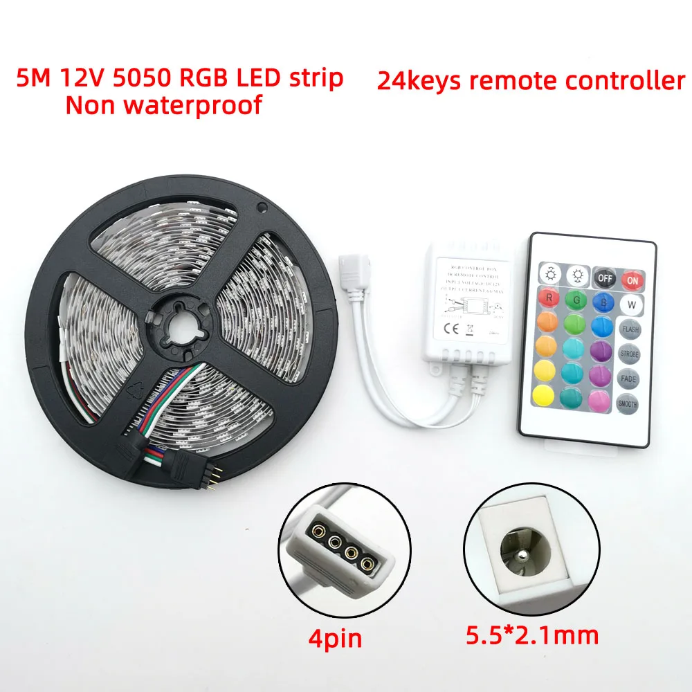 5M 12V Светодиодный светильник 5050 60 светодиодный s/m RGB/RGBW/RGBWW Водонепроницаемый шкаф