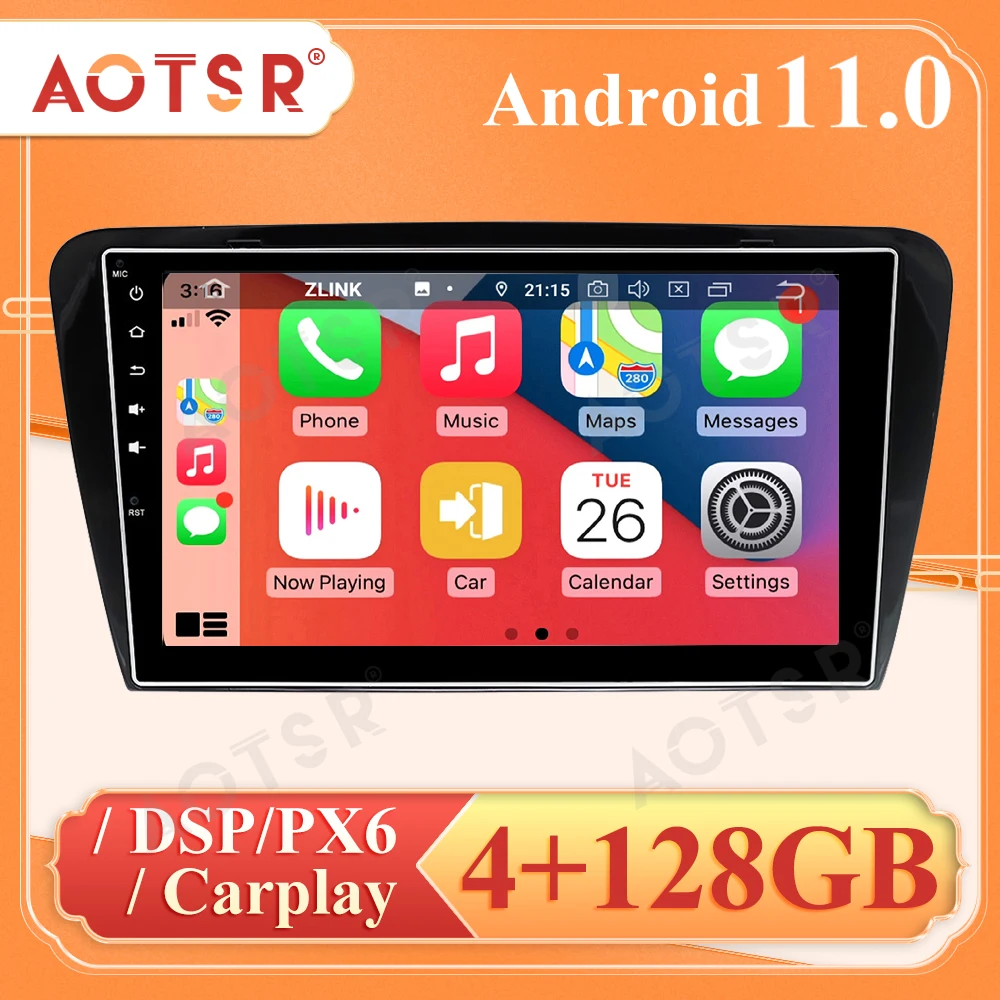 구매 자동차 라디오 멀티미디어 비디오 플레이어 Skoda Octavia 2014-2017 GPS 네비게이션 Recoder 4G 무선 Carplay