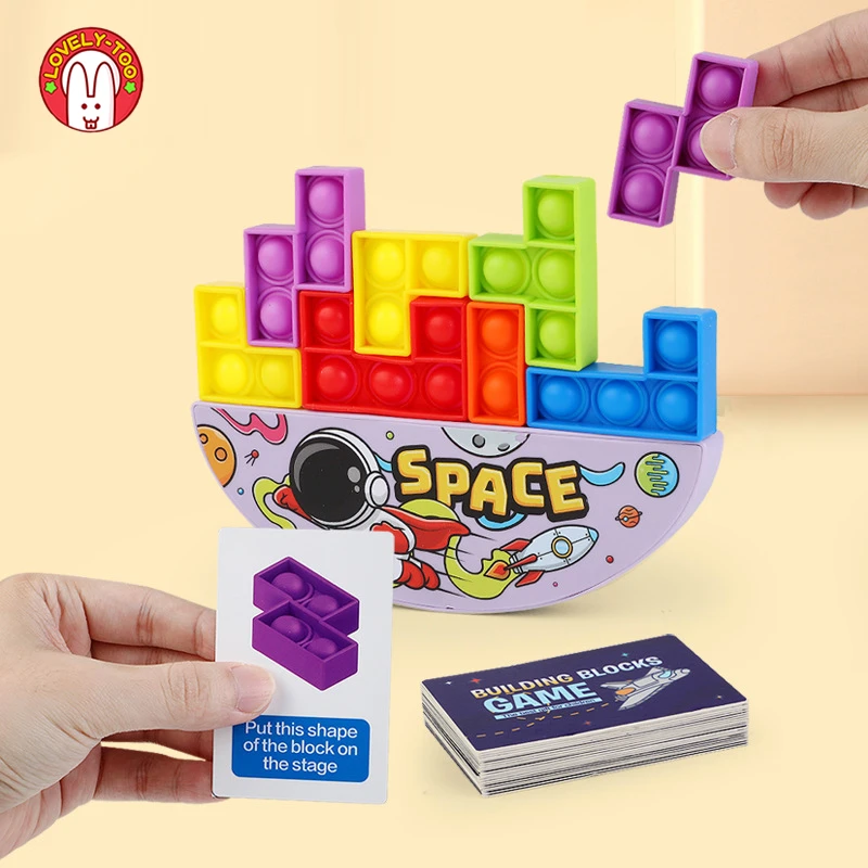

Tetris Game Jigsaw Simple Dimple Fidget Toy Pack Antistress Puzzle Board Bubble Sensory Educational Kids Stress Reliever Toys
