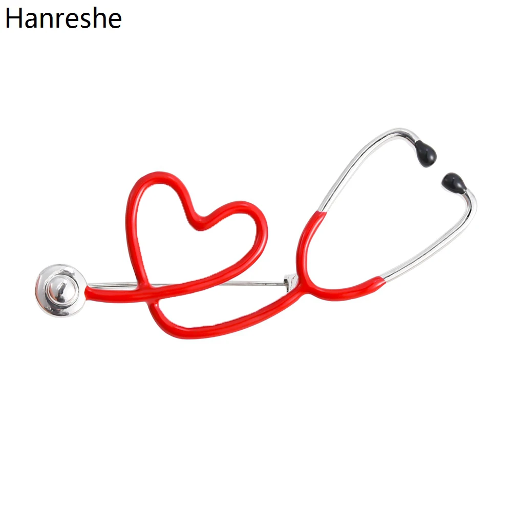 

Hanreshe Medical Enamel Heart Stethoscope Pins Brooch Classic Aesthetic Jewelry Lapel Neckline Badge Gift for Doctors and Nurses