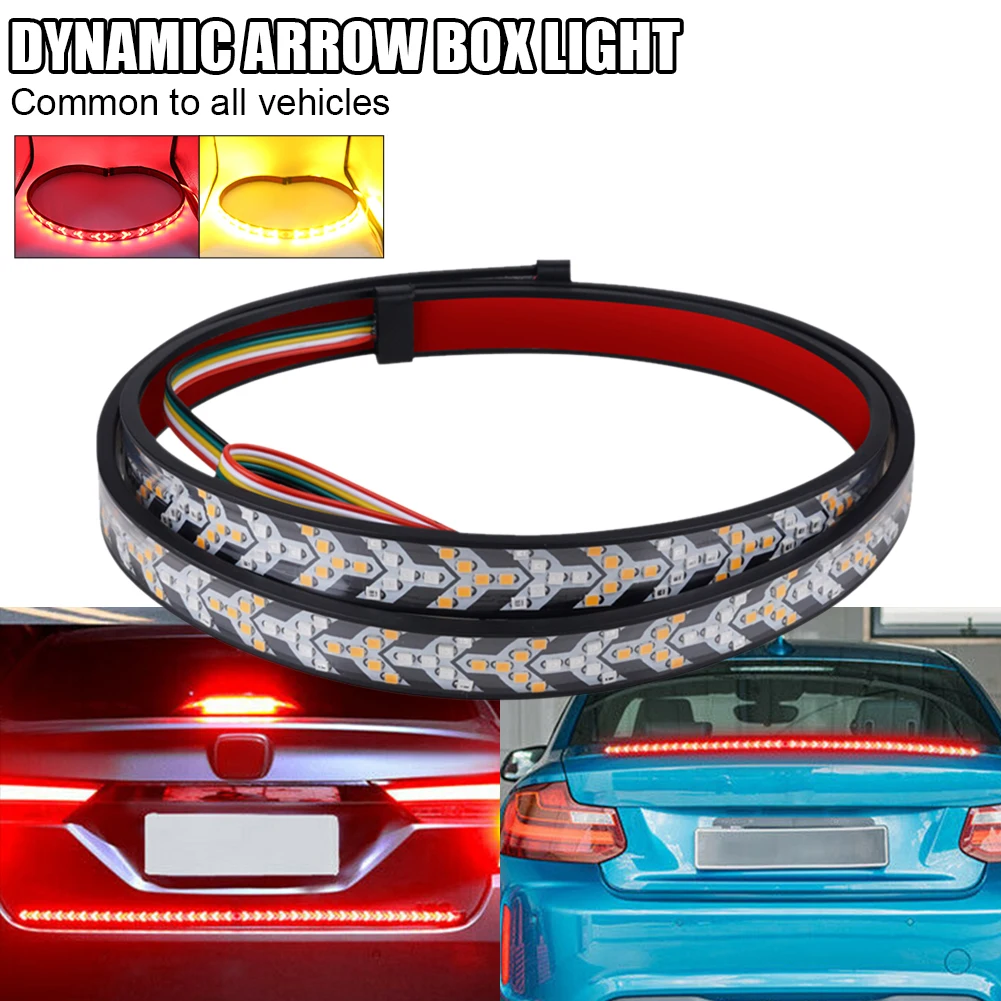

Universal Car LED Brake Light 12V Taillight Strip Anti-Collision Rear Dynamic Flasher 4 Modes Waterproof Safety Warning Light