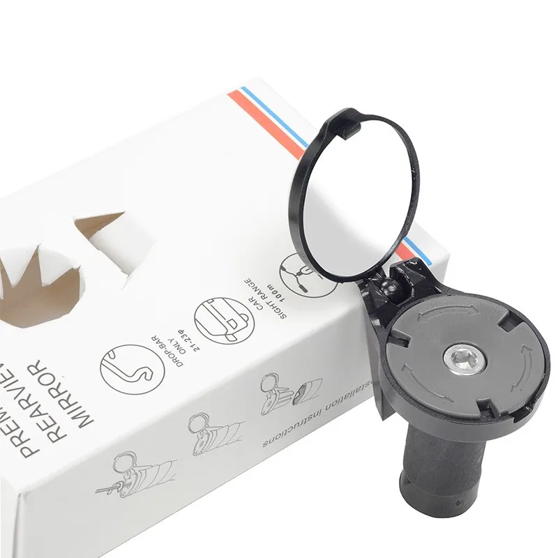 

1pc Road Bike Cycling Handlebar Plug Rear View Mirror 360 Degrees Rotatable Rear View Mirror For 16-22mm Bicycle Accessories