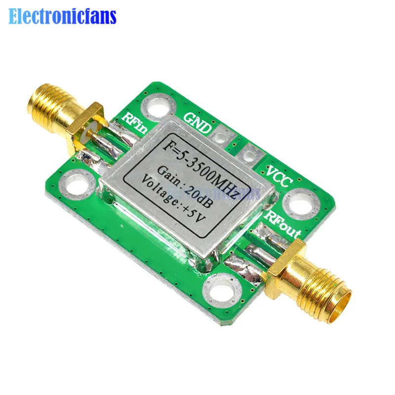 5-3500MHz RF Broadband Signal Amplifier Board Module Power Amp High Gain 20dB 3.3-6V DC Low Noise Small with Shielding | Электронные