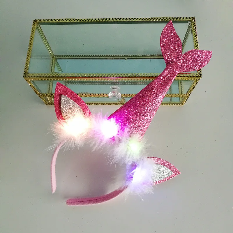 HeaddressD Тема русалки одноразовые принадлежности для вечеринки воздушный шар баннер спиральная лента шляпа украшение детей день рождения украшения - Цвет: HeaddressD