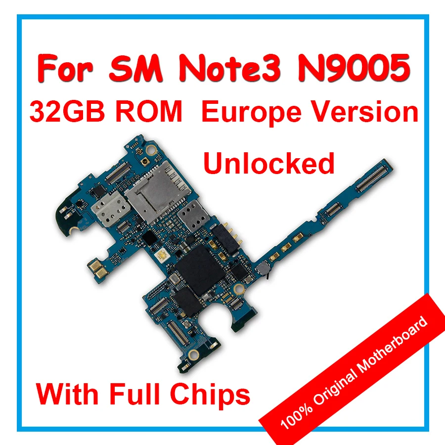 ForSamsung Galaxy Note 3 N9005 16/32 ГБ флэш памяти оригинальная материнская плата 100% Европа