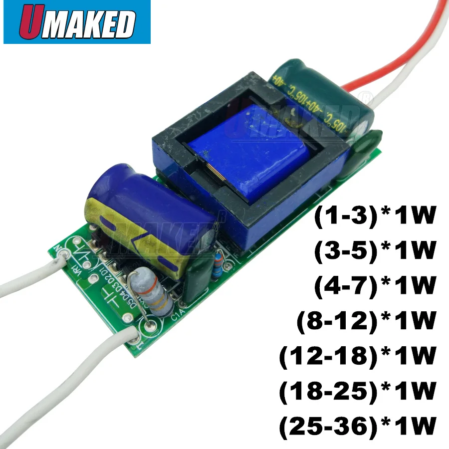 

1-36W LED Driver Input AC85-265V Power Supply Built-in Constant Current 300mA Lighting Transformers for DIY LED Lamps