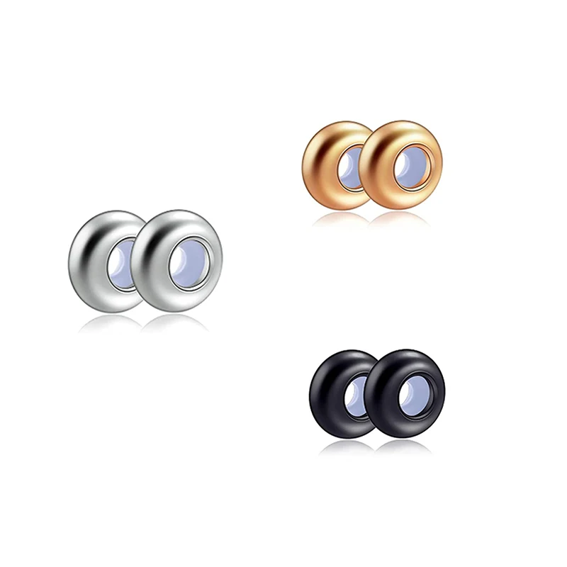 

10pcs Stainless Steel Stopper Beads Insert Rubber Positioning Spacer Adjustable For Bracelet Necklace DIY Crafts Jewelry Making