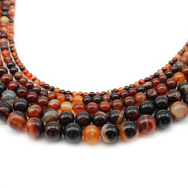 

Natural Dream Color Stripes Agates Stone Round Loose Beads 4 6 8 10 12MM Pick Size For Jewelry Making DIY Bracelet Necklace