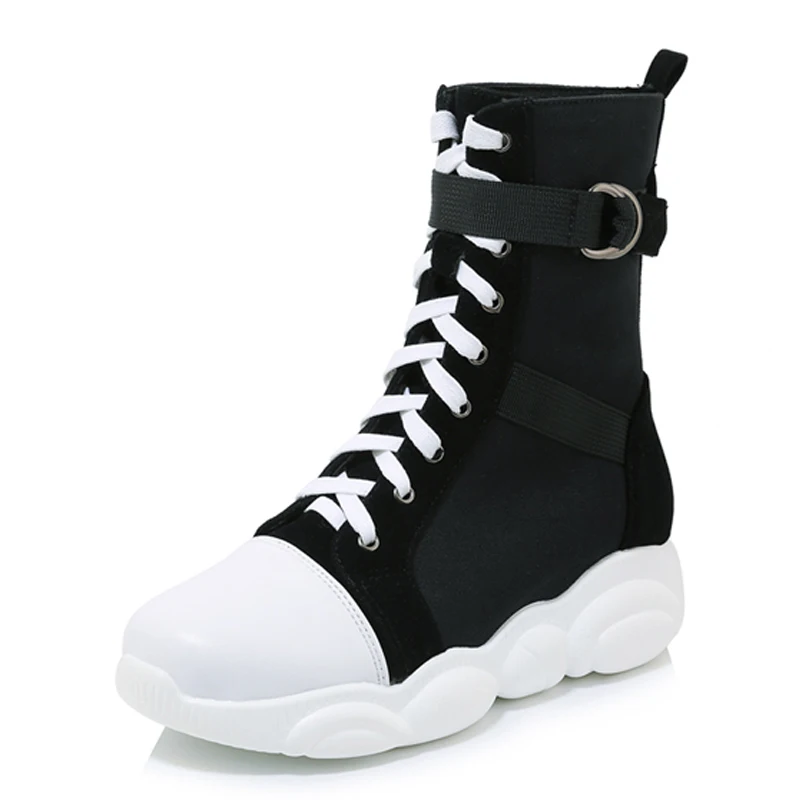 ENMAYER увеличивающие рост спортивные ботинки с круглым носком на шнуровке до