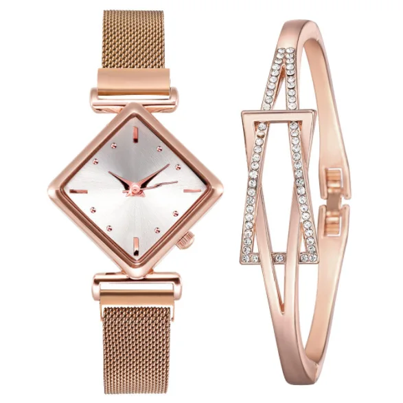 

Women's Simple and Stylish Personality Diamond Watch Bracelet Fashion Combination Set women watches couple gift trending