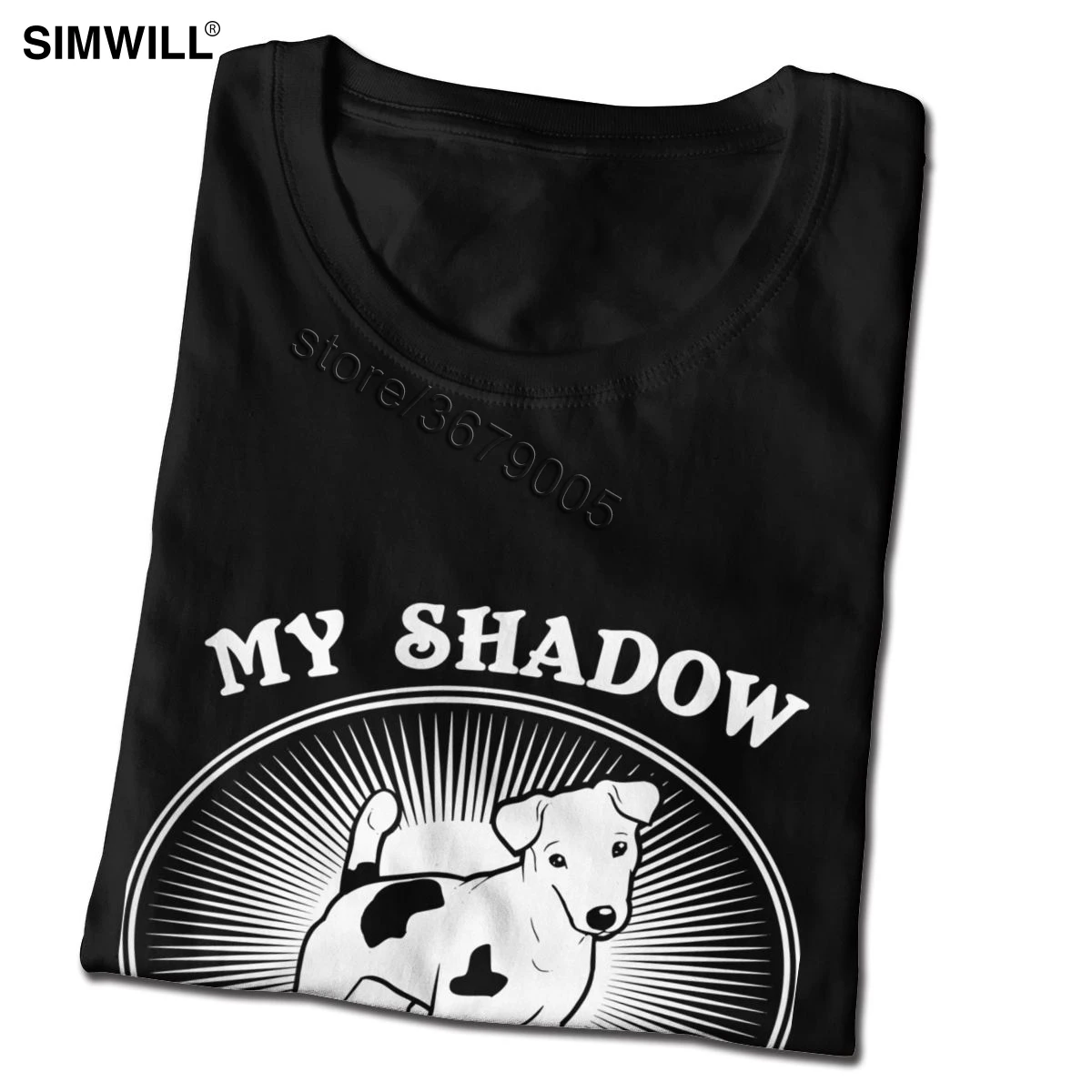 I Love My Puppy Tee Shirts Men Cotton Jack Russell Terrier Is Shadow T-Shirt Short Sleeved Dog Owner Gift T Shirt | Мужская одежда