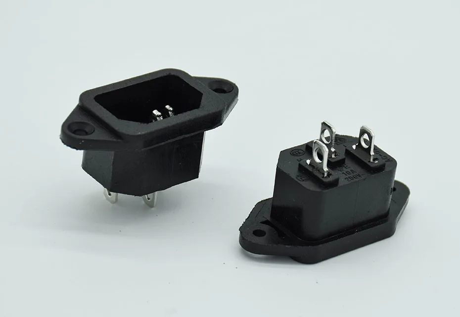 30 шт./лот IEC 320 C14 3 контакта с разъемом папа Панель Мощность на входе розетки