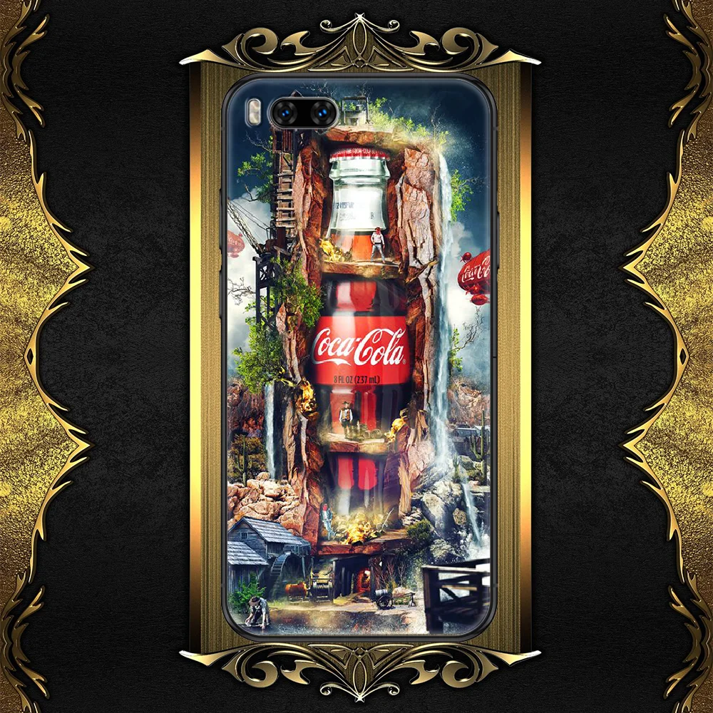 

originality Soda Brand cola Art Coca Phone case For Xiaomi Mi Max Note 3 A2 A3 8 9 9T 10 Lite Pro Ultra black silicone shell