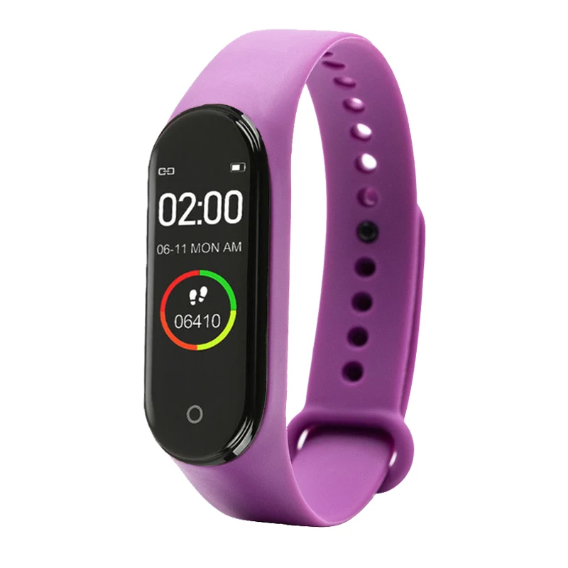 Purple Новое поступление M4 Smartband фитнес-трекер умный Браслет кровяное давление монитор сердечного ритма водонепроницаемый смарт-браслет - Цвет: Purple