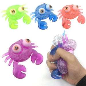 Декомпрессионное отверстие Squeeze бусины вентиляционный мяч большие глаза Краб вентиляционный мяч Pinch сожмите мяч мягкий липкий, игрушка для снятия стресса, забавная игрушка в подарок