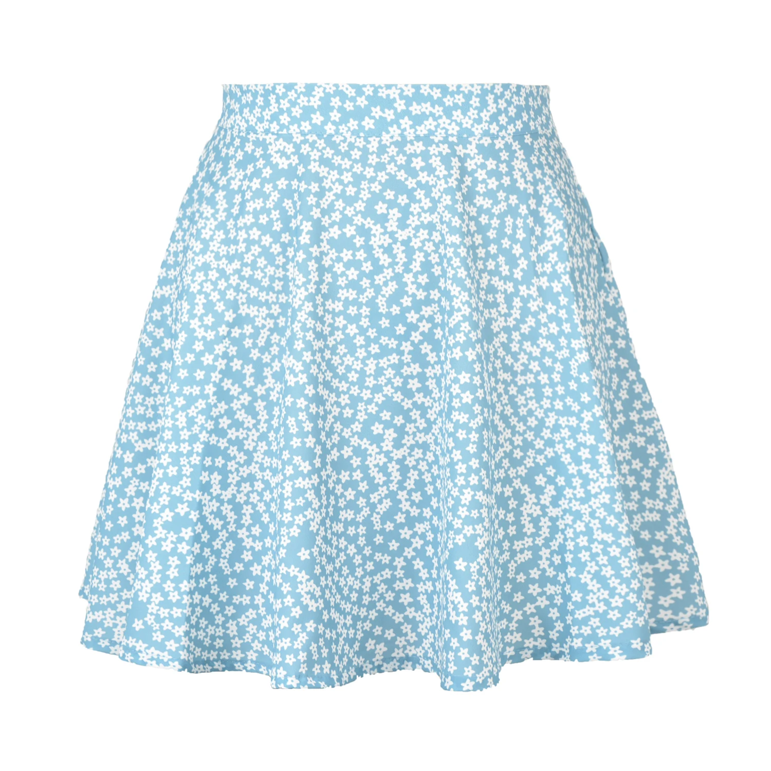 

Women Trumpet Skirt Floral Dots Summer Spring Flared High Waist Falda Jupe Beach Wear Flowy Above School Style Saia Harajuku