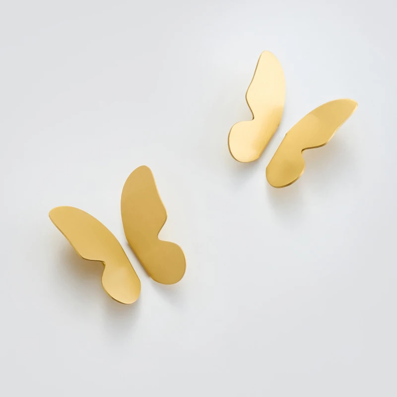 Золотые латунные ручки крыла бабочки ручка для шкафа с выдвижными ящиками и