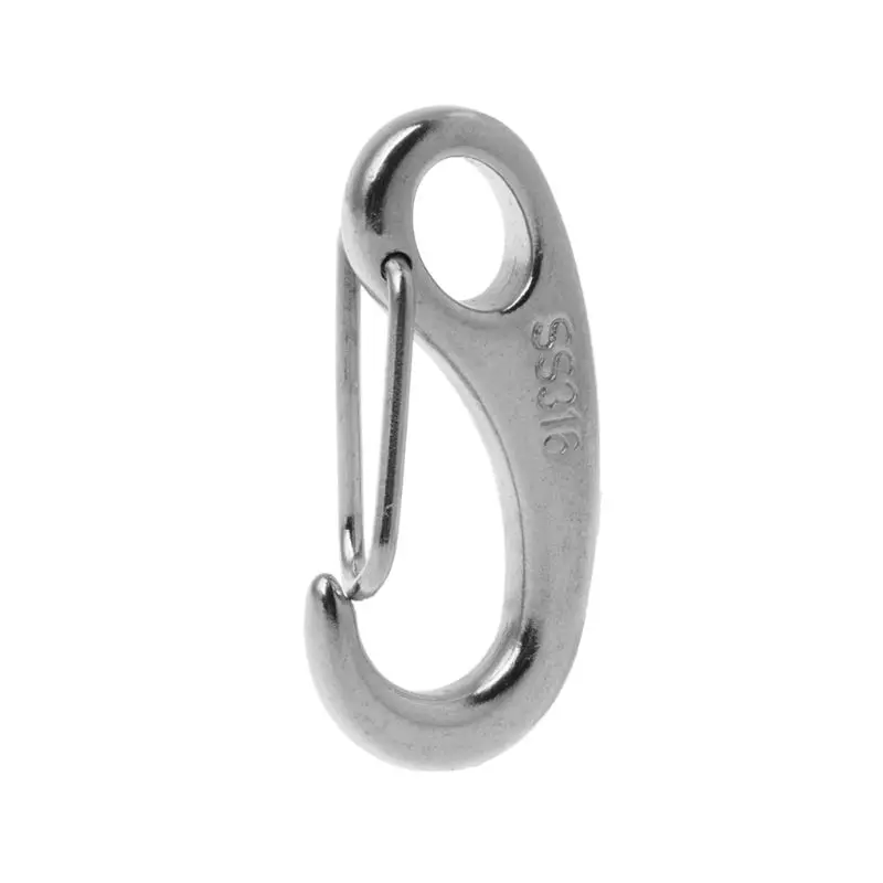

Boat Marine Stainless Steel Egg Shape Spring Snap Hook Clip Quick Link Carabiner 27RD