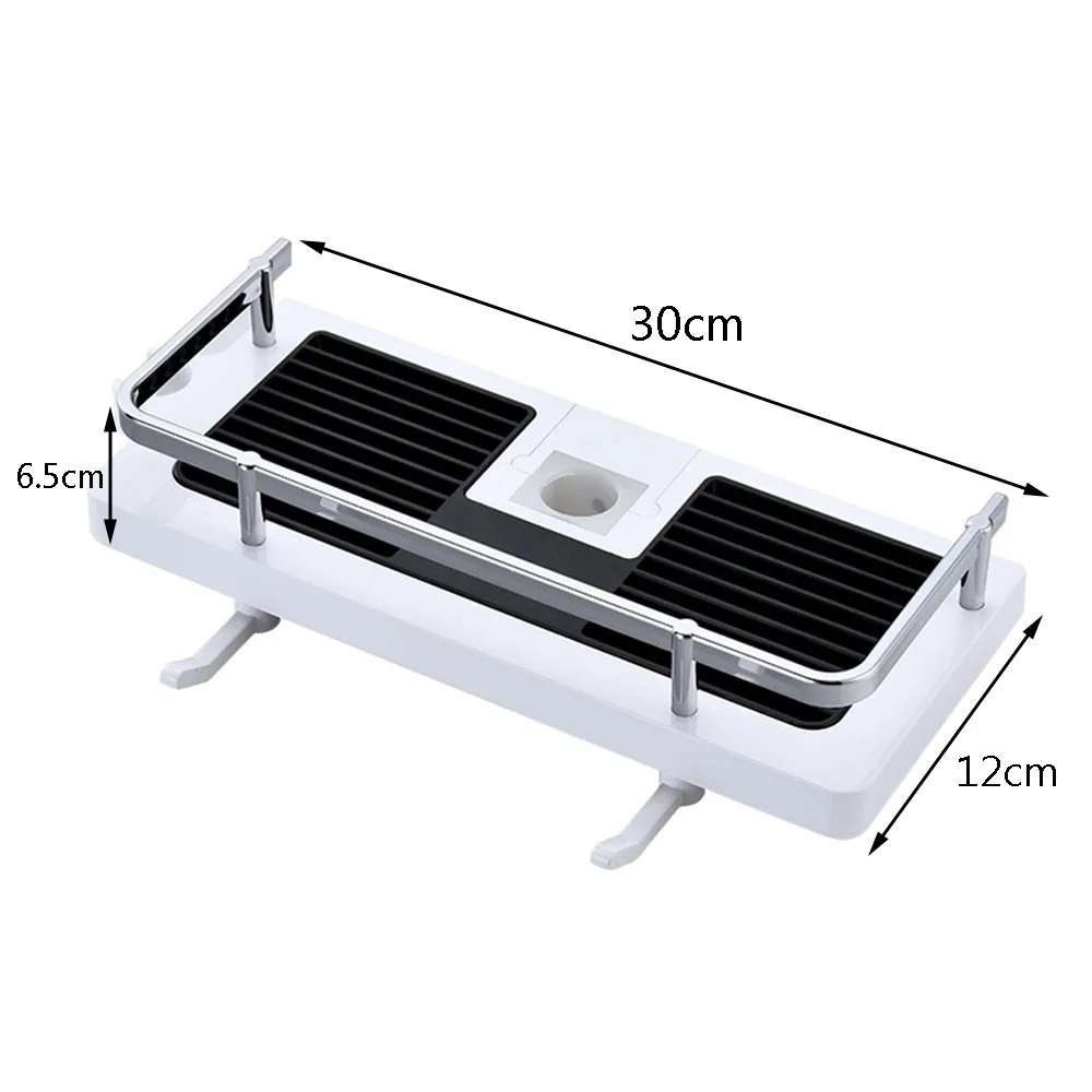 

Shower Storage Rack Organizer Bathroom Pole Shelves Shampoo Tray Stand Single Tier No Drilling Lifting Rod Shower Head Holder