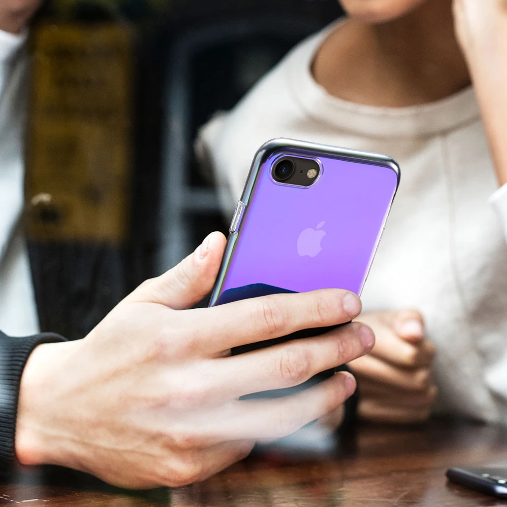 FLOVEME Unique Case For iPhone 5 5S X XS Max Luxury Gradient Ultra Thin Plastic Cover 7 8 Plus SE XR 6 6S Capa |