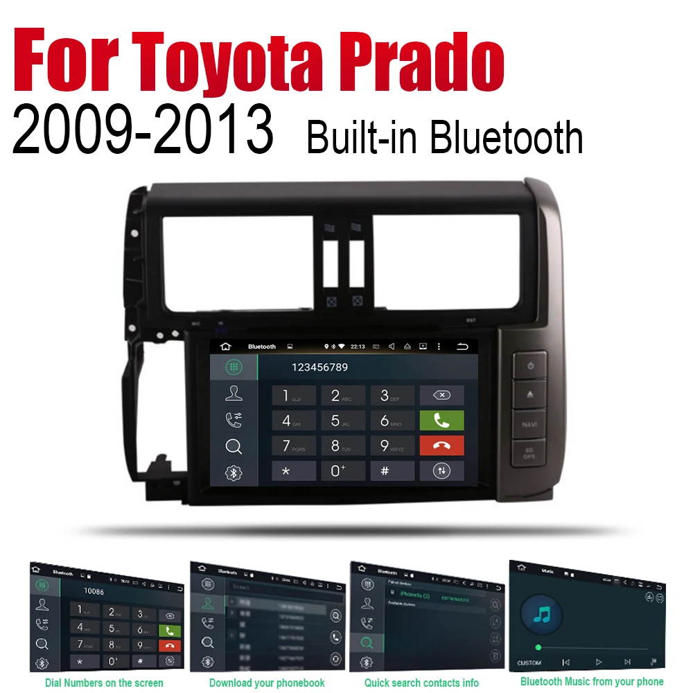 Автомагнитола 2 Din на Android DVD проигрыватель для Toyota Land Cruiser Prado 150 2009 2010 2011 2012 2013