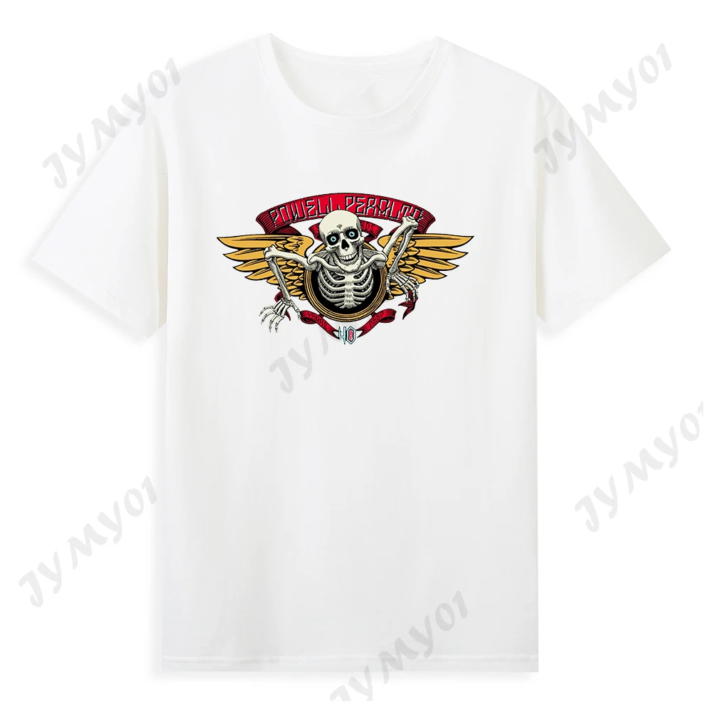 

Bone Skateboard Brand LOGO T-shirt Powell Peralta Luxury Brand Men's Cotton Skateboard Sports Graphic Top