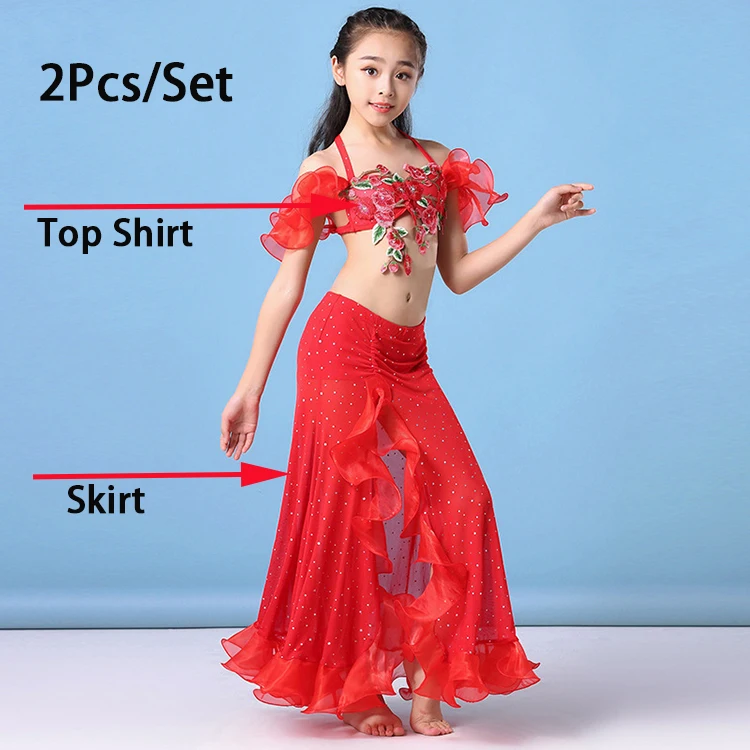 Костюм для танца живота девочек комплект из 2 предметов бюстгальтер и длинная