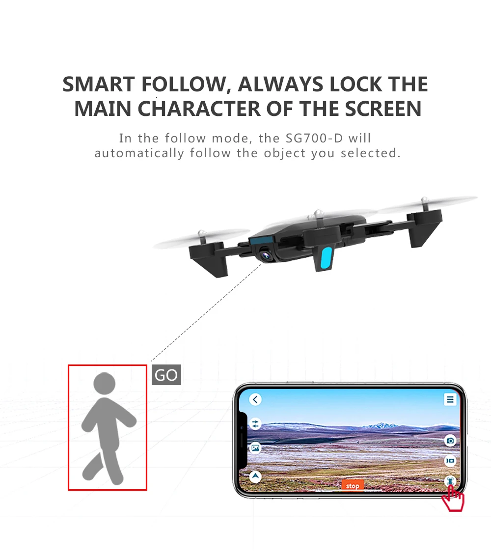 Дрон Sg700d 4k Дрон Hd Двойная камера Wifi передача Fpv оптический поток стабильная высота Квадрокоптер Rc вертолет Дрон камера Дрон