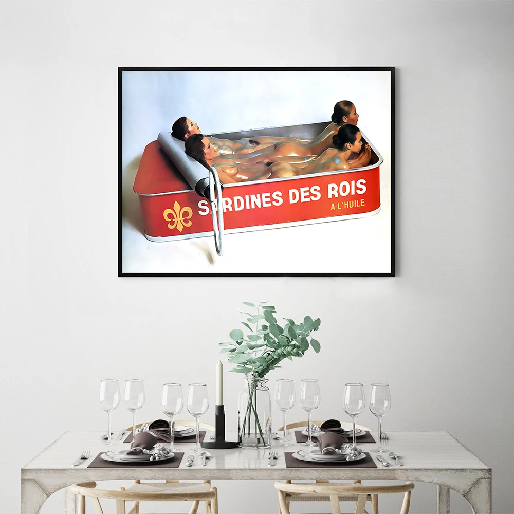 Винтажный постер Король сардин настенное искусство на кухне высококачественные