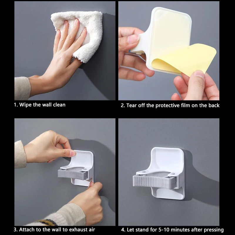 

8Pcs Wall Mounted Mop Organizer Holder Brush Broom Hanger Storage Kitchen Organizer Mop Broom Holder Household Hook