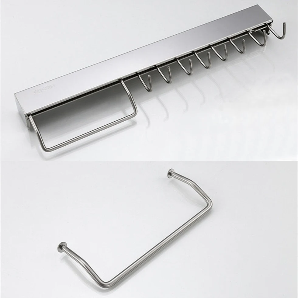 Кухонная полка из нержавеющей стали инструменты держатель для посуды подвесная