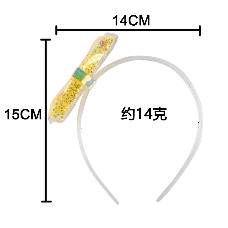 

1PC Cute girl Bow Headband transparent sequin quicksand toothed hairpin lovely girl designer headbands