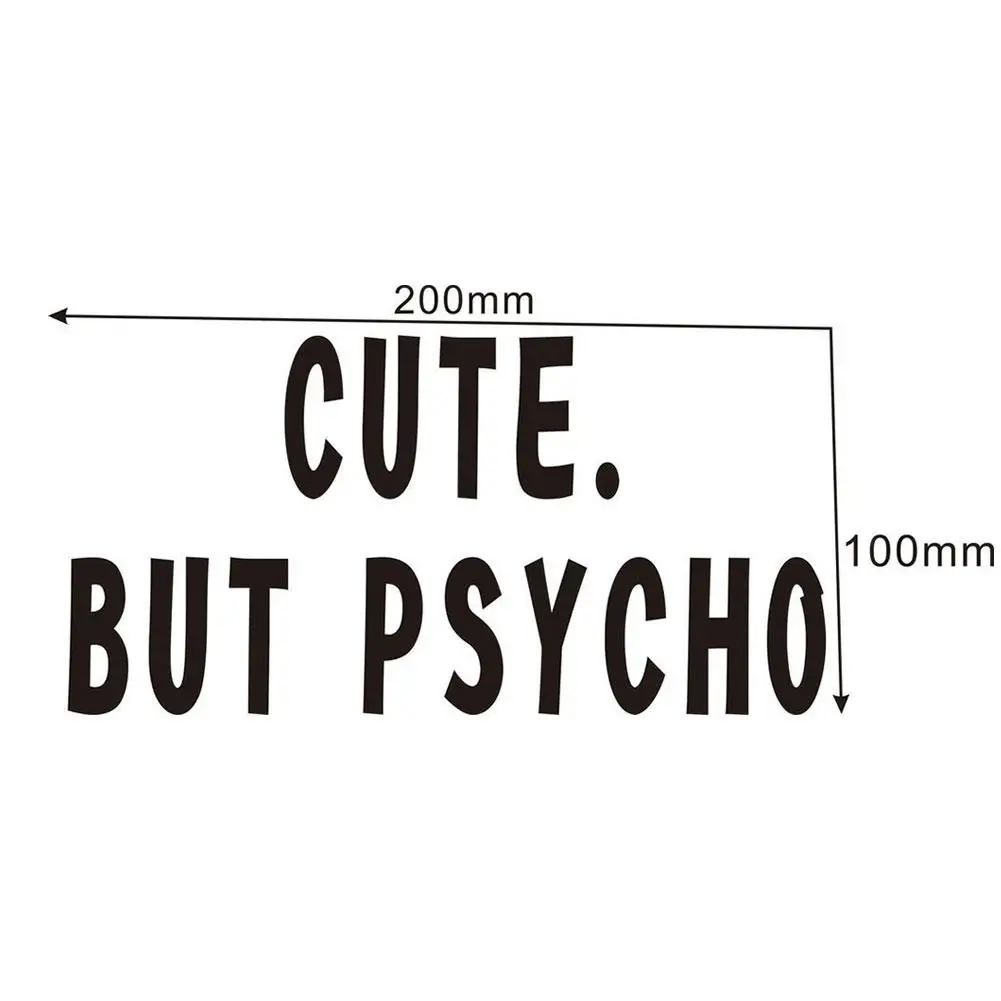 

CUTE BUT PSYCHO Funny Letters Car Vehicle Reflective Decals Sticker Decoration
