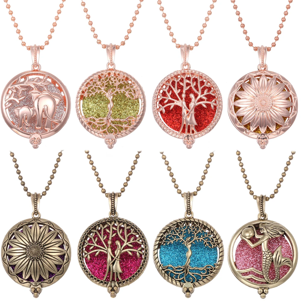 Ароматерапия Ожерелье Древо жизни Цветок Любовь ювелирные изделия с диффузором