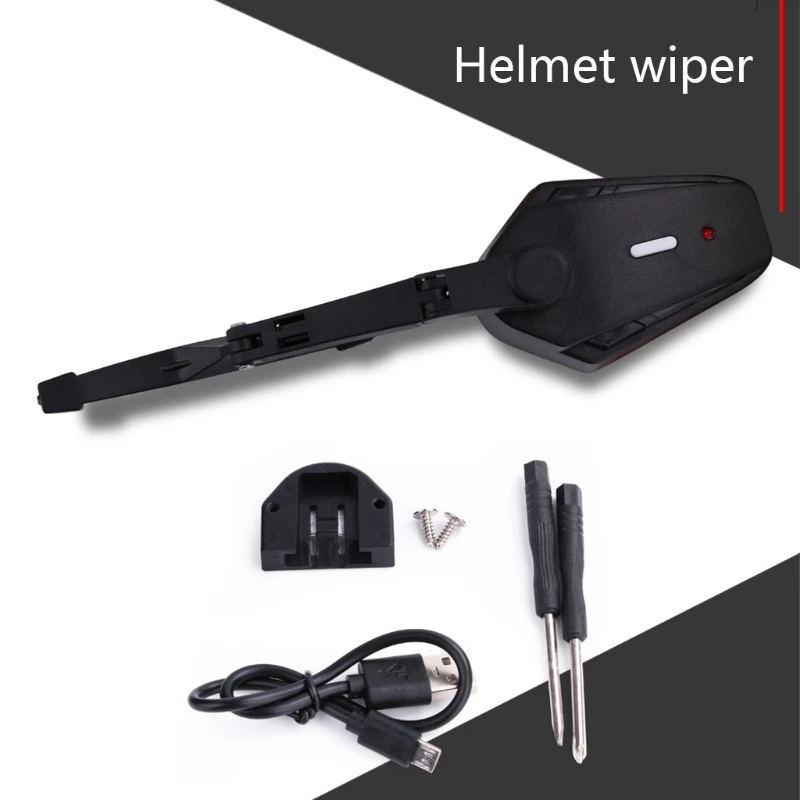 

Rainy Days Must Have Helmet Electric Wiper Waterproof Wiper for E-bike Helmets Electric Wiper for Most Sun Visor