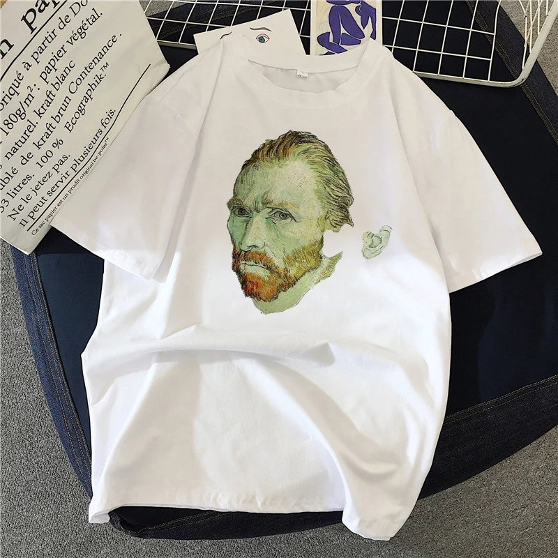 

Summer Van Gogh T-Shirt Women Fashion street clothing Tshirt Aesthetic Female Clothes Casual Grunge Aesthetic T-shirt Top Tee