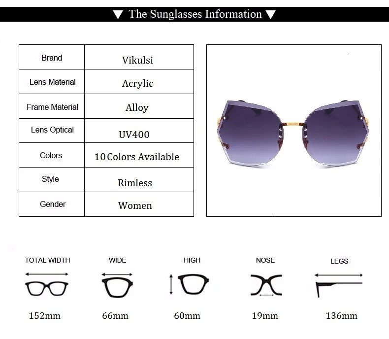 Кошачий глаз очки женские солнцезащитные очки без оправы прозрачные очки оправа фиолетовый градиент элегантная оптика без оправы женские большие солнцезащитные очки