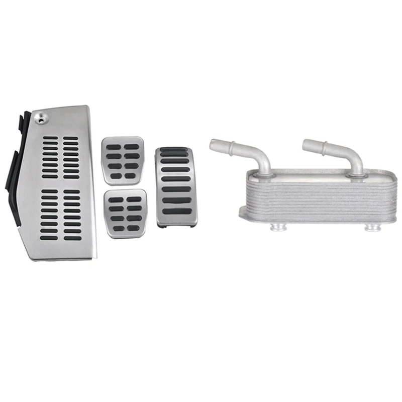 

Transmission Oil Cooler for BMW E46 1999-2005 with 4Pcs Rest Accelerator Brake Pedal for Golf 4 Bora Beetle R32 -A3