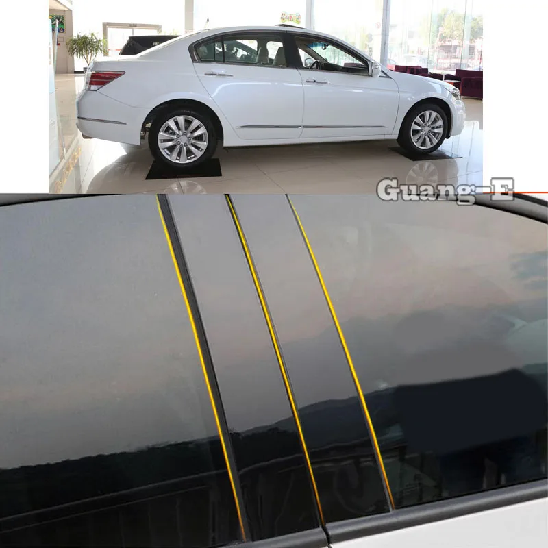 

Автомобильная накладка на столб из поликарбоната, накладка на дверь, окно, пианино, черная молдинговая наклейка, пластина 6 шт. для Honda Accord Sedan...