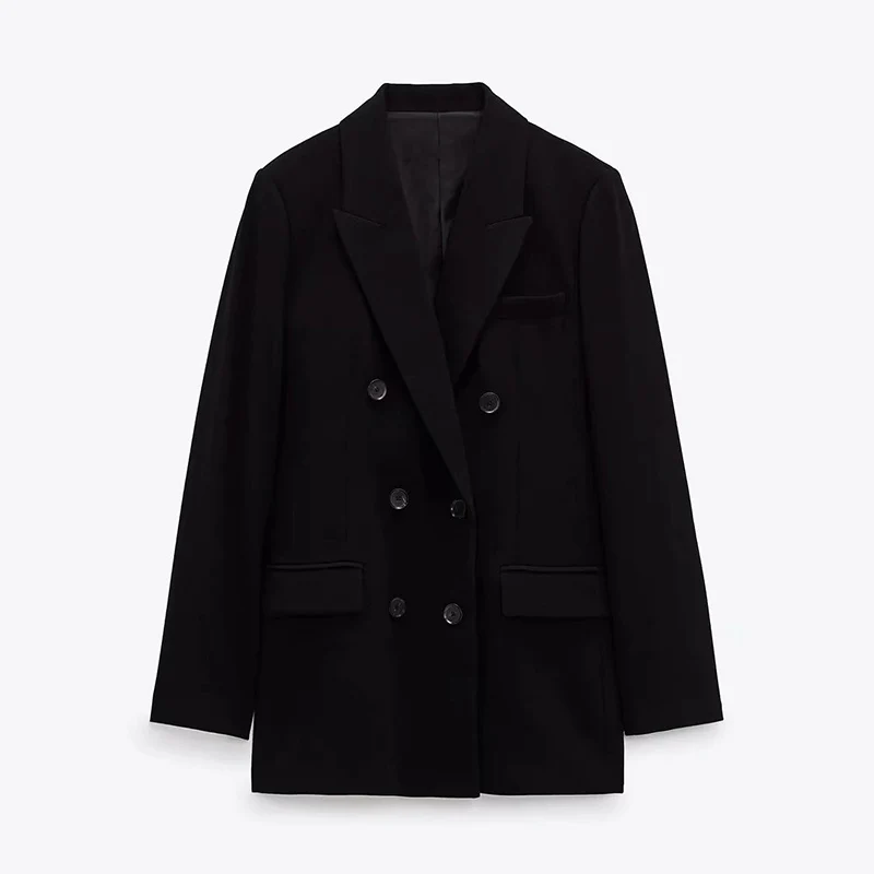 Женский блейзер с длинным рукавом ZA модный однотонный Повседневный офисный