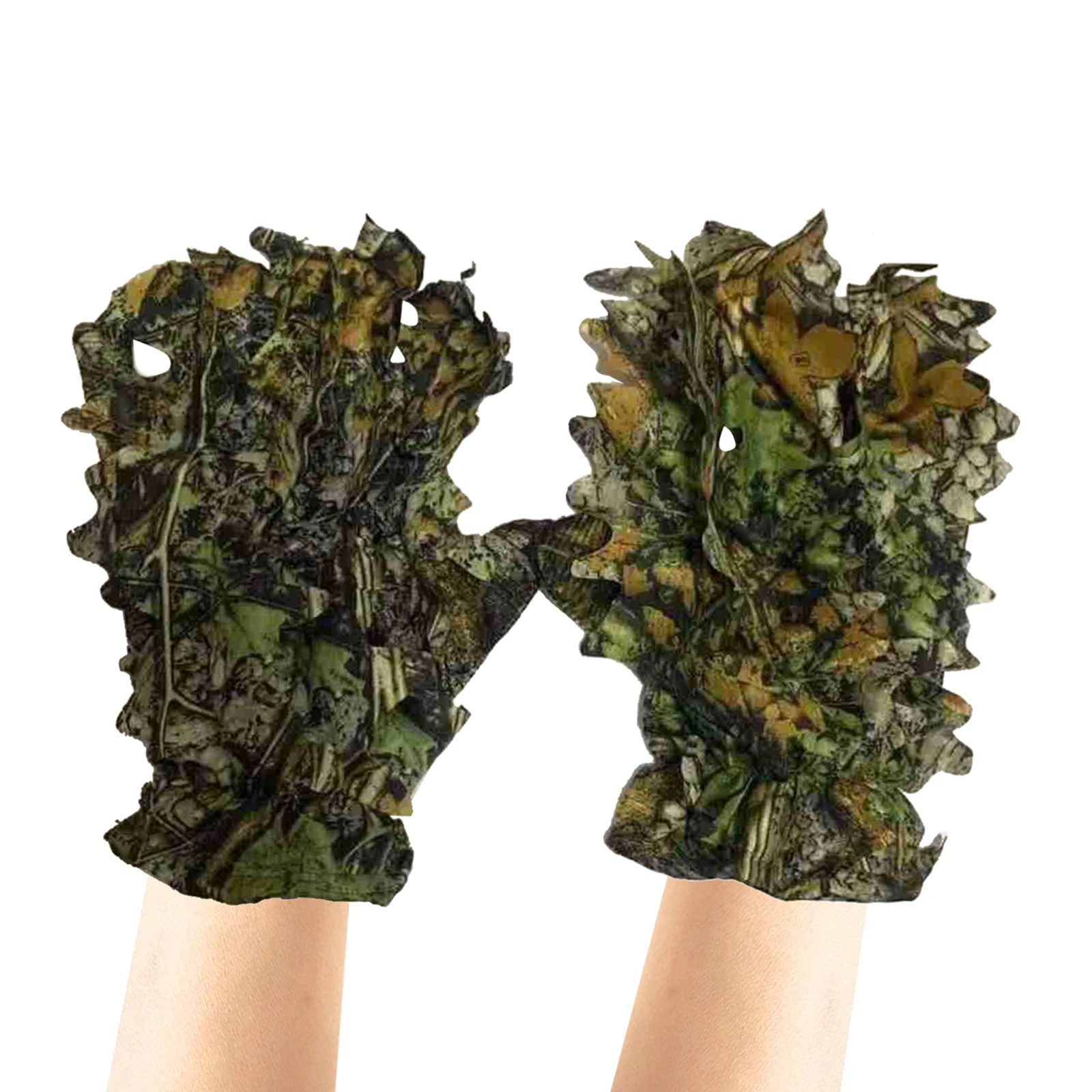 

1 Pair Maple Leaves Camouflage Gloves CS Gaming Hunting Breathable