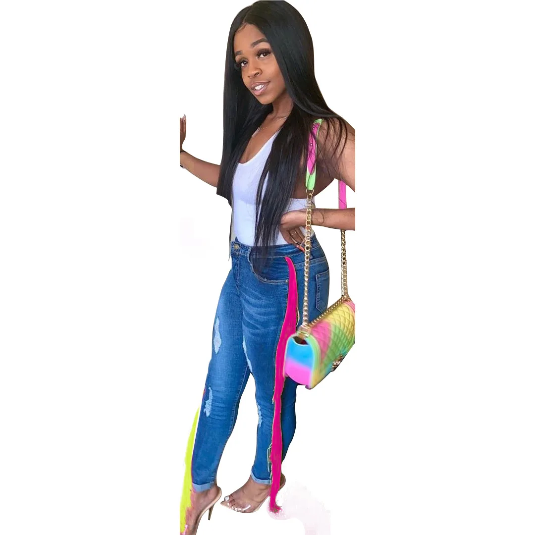 Плюс размер 2019 деним джинсы для женщин Mujer женские s Femme брюки Сальса Feminina X9180 |