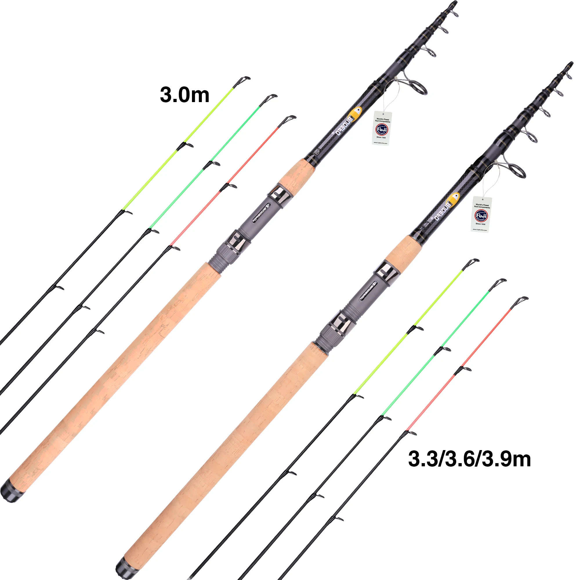 BUDEFO ACTIVE Telescopic FEEDER Fishing Rod 3.0/3.3/3.6/3.9m Carbon Spinning Casting Travel Rod FUJI  Carp 180g Surf Rod