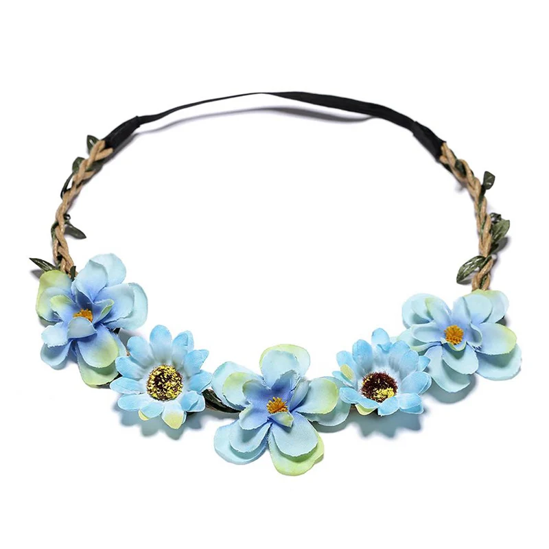 M MISM женская свадебная Цветочная повязка на голову для девочек Boho головной убор с цветами детские повязки на голову аксессуары для волос свадебный веночек пляжная гирлянда - Цвет: Type 14